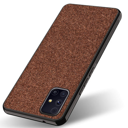 Soft Full Fabric Protective Shockproof Back Case Cover for Samsung Galaxy M31S (Full Brown)