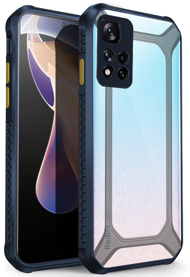 Unicorn for Xiaomi 11i HyperCharge Clear Back Case, [Military Grade Protection] Shock Proof Slim Hybrid Bumper Cover (Blue)