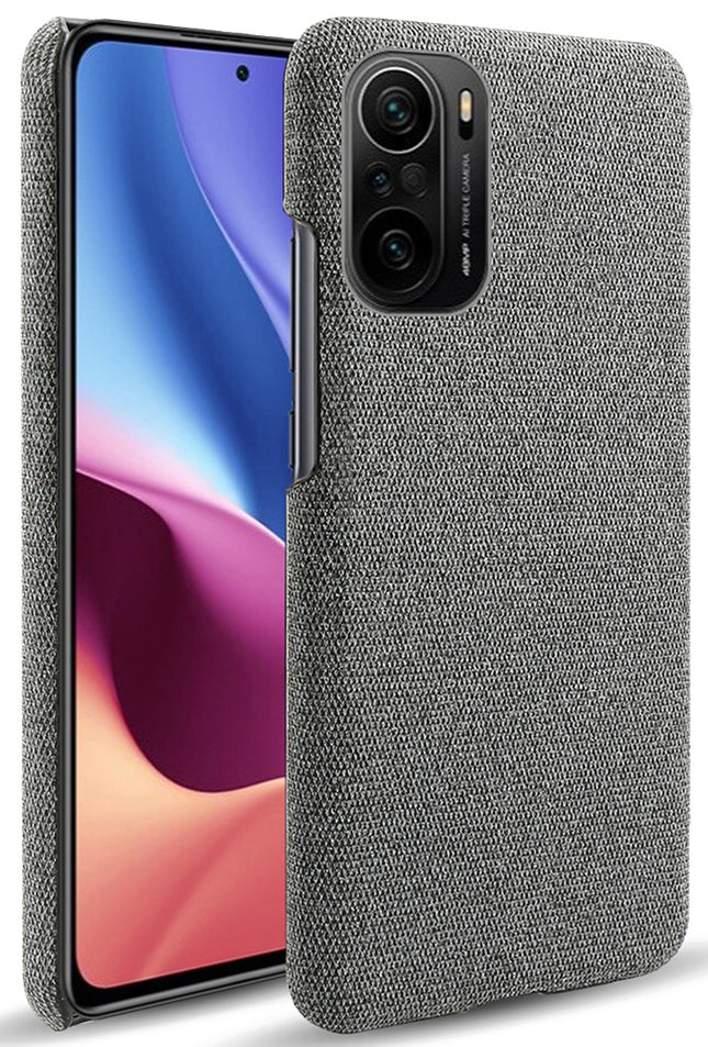 Woven Soft Fabric Case for Xiaomi Mi 11X / 11X Pro Back Cover, Shock Protection Slim Hard Anti Slip Back Cover (Grey)