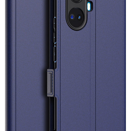 Mobizang Noble Slim Magnetic Leather Flip Case Cover for Realme 10 PRO PLUS | Card Holder Stand Leather Flip Wallet Case (Blue)