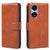 Mobizang Prime Slim Magnetic Flip Cover for Oppo Reno 8T (5G) | PU Leather Shockproof Folio Case with Card Holders RFID Blocking Kickstand (Brown)