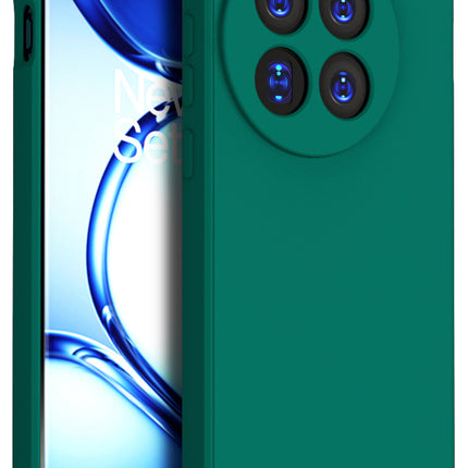 Mobizang Matte Protective Lens Flexible Back Cover for OnePlus 12 | Slim Silicone with Soft Lining Shockproof Full Body Bumper Case (Green)