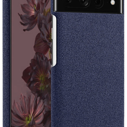 Mobizang Woven Soft Fabric Case for Google Pixel 7 Pro Back Cover, Shock Protection Slim Hard Anti Slip Back Cover (Blue)