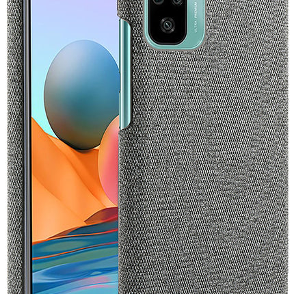 Woven Soft Fabric Case for Xiaomi Redmi Note 10 /  Note 10S Back Cover, Shock Protection Slim Hard Anti Slip Back Cover (Grey)