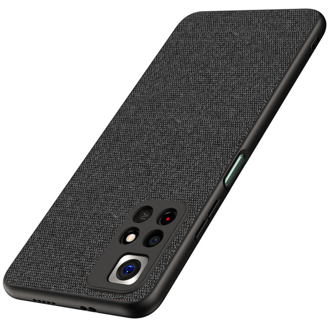 Soft Full Fabric Protective Back Case Cover for Redmi Note 11T (5G) (Black)