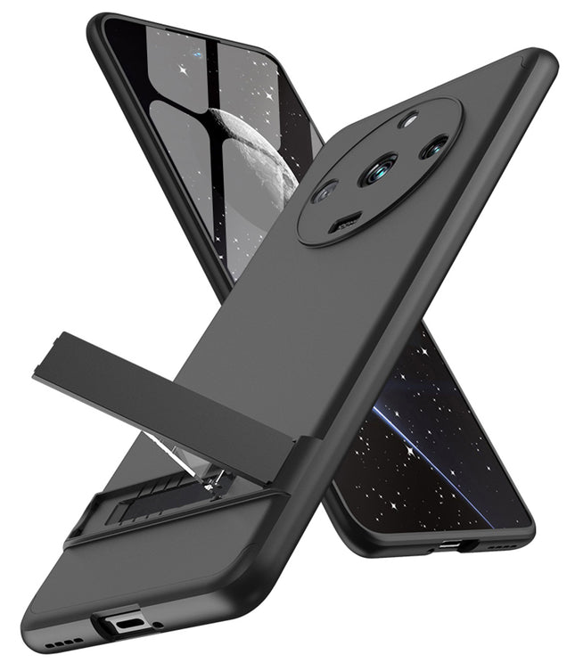 Mobizang Double Dip Full 360 Protection Back Case Cover With Stand for Realme 11 Pro / 11 Pro Plus (Black)