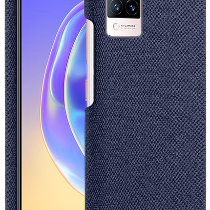 Woven Soft Fabric Case for Vivo V21 Back Cover, Shock Protection Slim Hard Anti Slip Back Cover (Blue)