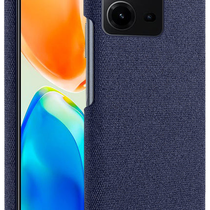 Mobizang Woven Soft Fabric Case for VIVO V25 (5G) Back Cover, Shock Protection Slim Hard Anti Slip Back Cover (Blue)