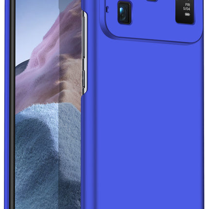 Silk Smooth Finish [Full Coverage] All Sides Protection Slim Back Cover For Xiaomi Mi 11 Ultra (Blue)