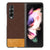 Soft Fabric & Leather Hybrid Protective Case Cover for Samsung Galaxy Z Fold 3 (Brown)