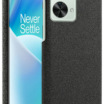 Mobizang Woven Soft Fabric Case for OnePlus Nord 2T  Back Cover,  Shock Protection Slim Hard Anti Slip Back Cover (Black)