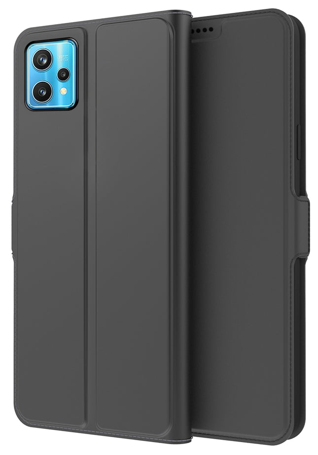 Noble Slim Flip Cover for Realme 9 Pro Plus , Magnetic and Card Holder Stand Leather Flip Wallet Case (Black)