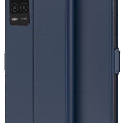 Noble Slim Flip Cover for Realme 9 (5G) , Magnetic and Card Holder Stand Leather Flip Wallet Case (Blue)
