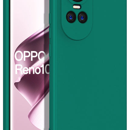 Mobizang Matte Protective Lens Flexible Back Cover for Oppo Reno 10 / Reno 10 PRO (5G) | Slim Silicone with Soft Lining Shockproof Full Body Bumper Case (Green)