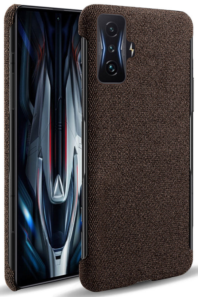 Woven Soft Fabric Case for Redmi K50 Gaming Edition Back Cover, Shock Protection Slim Hard Anti Slip Back Cover (Brown)