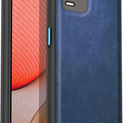 Tux Back Case For Realme 8 (5G) , Slim Leather Case with Soft Edge Shockproof Back Cover (Blue)
