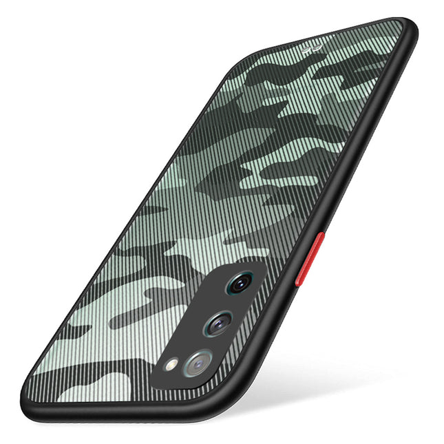 Camouflage Paper Thin Back Cover For Samsung Galaxy S20 FE , Super Slim Matte Translucent Full Protection Back Case (Black)
