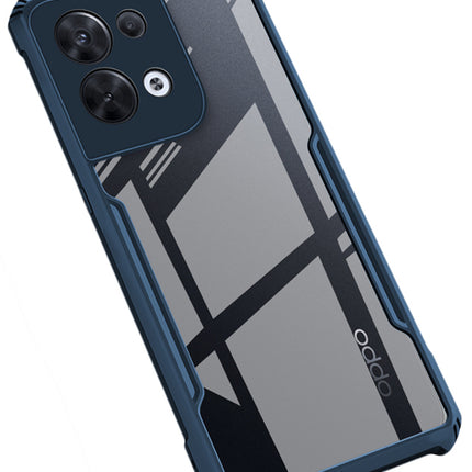 Mobizang Beetle for Oppo Reno 8 Pro (5G) Back Case, [Military Grade] Shockproof Slim Hybrid Clear Back Cover (Blue)