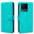 Mobizang Prime Slim Magnetic Flip Cover for Vivo IQOO Neo 7 | PU Leather Shockproof Folio Case with Card Holders RFID Blocking Kickstand (Turquoise)