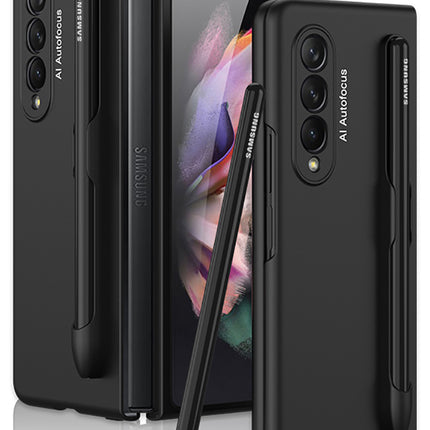 Ultra Thin Back Case for Samsung Galaxy Z Fold3 , [Inbuilt S Pen Holder] Full Body Protection Hard Back Cover , Black