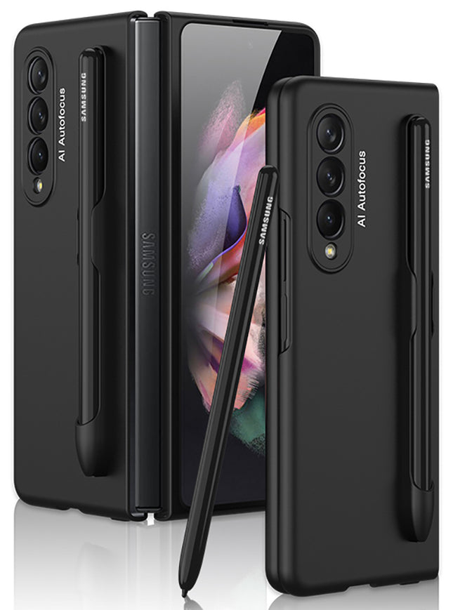 Ultra Thin Back Case for Samsung Galaxy Z Fold3 , [Inbuilt S Pen Holder] Full Body Protection Hard Back Cover , Black