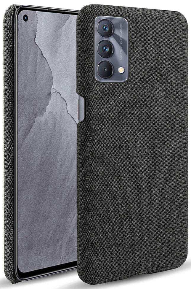 Woven Soft Fabric Case for Realme GT Master Back Cover, Shock Protection Slim Hard Anti Slip Back Cover (Black)