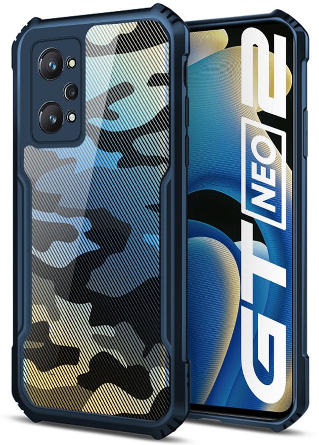 Beetle Camouflage for Realme GT Neo 2 Back Case, [Military Grade Protection] Shock Proof Slim Hybrid Bumper Cover (Blue)