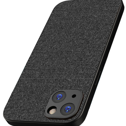 Mobizang Soft Full Fabric Protective Back Case Cover for Apple iPhone 15 | Shockproof Slim Hard Anti Slip Back Case (Black)