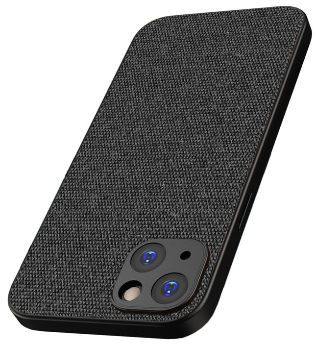 Mobizang Soft Full Fabric Protective Back Case Cover for Apple iPhone 15 | Shockproof Slim Hard Anti Slip Back Case (Black)