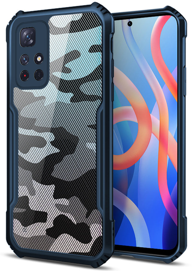 Beetle Camouflage for Redmi Note 11T (5G) Back Case, [Military Grade Protection] Shock Proof Slim Hybrid Bumper Cover (Blue)