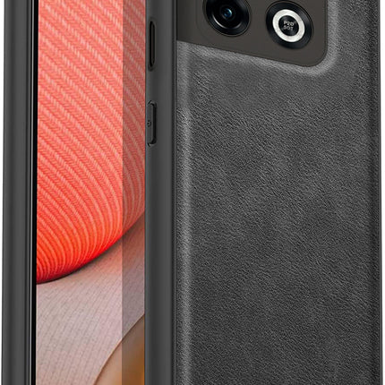 Tux Back Case for OnePlus 10 Pro , Slim Leather Case with Soft Edge Shockproof Back Cover (Black)
