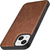 Tux Back Case for Apple iPhone 13 , Slim Leather Case with Soft Edge Shockproof Back Cover (Brown)
