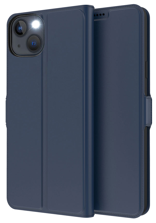 Noble Slim Magnetic & Card Holder Stand Leather Flip Case Cover for Apple iPhone 13 Mini (5.4) (Blue)