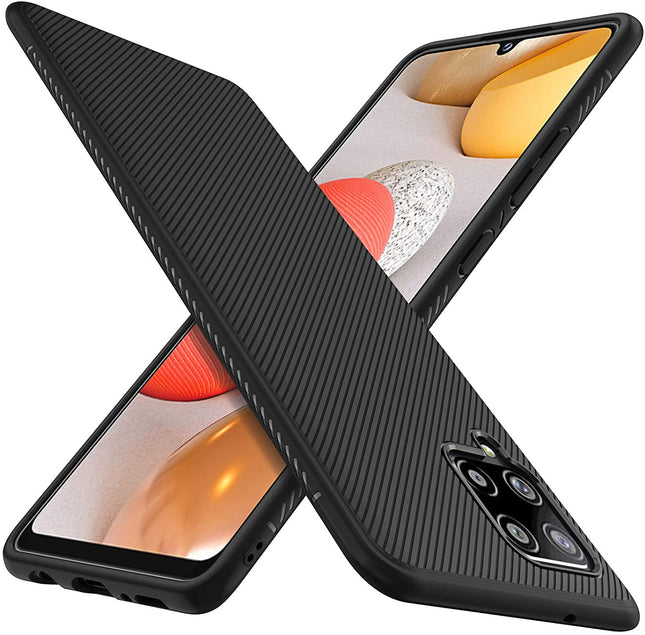 Twill TPU Shock Proof Soft Flexible Back Case Cover for Samsung Galaxy M42 (5G) (Black)