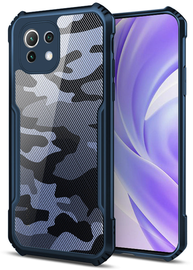 Beetle Camouflage for Mi 11 Lite Back Case, [Military Grade Protection] Shock Proof Slim Hybrid Bumper Cover (Blue)