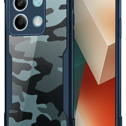 Mobizang Beetle Camouflage Back Cover for Redmi Note 13 PRO | [Military Grade Protection] Shock Proof Slim Hybrid Bumper Case (Blue)