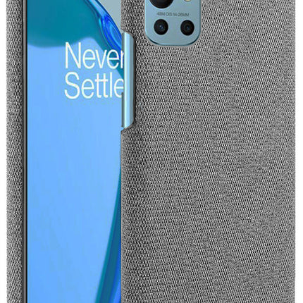 Woven Soft Fabric Case for OnePlus 9R / One Plus 9R Back Cover, Shock Protection Slim Hard Anti Slip Back Cover (Grey)