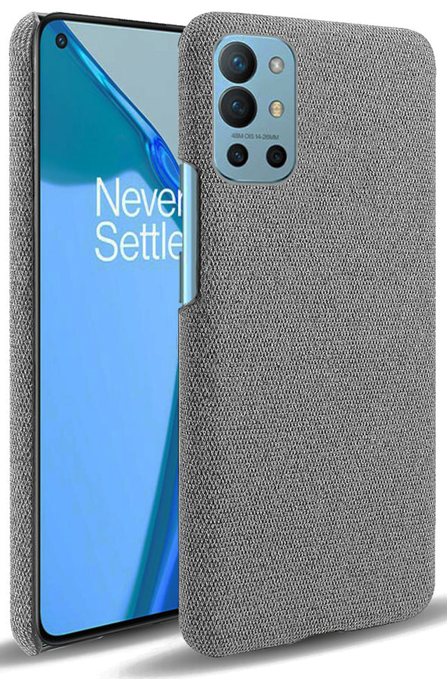 Woven Soft Fabric Case for OnePlus 9R / One Plus 9R Back Cover, Shock Protection Slim Hard Anti Slip Back Cover (Grey)