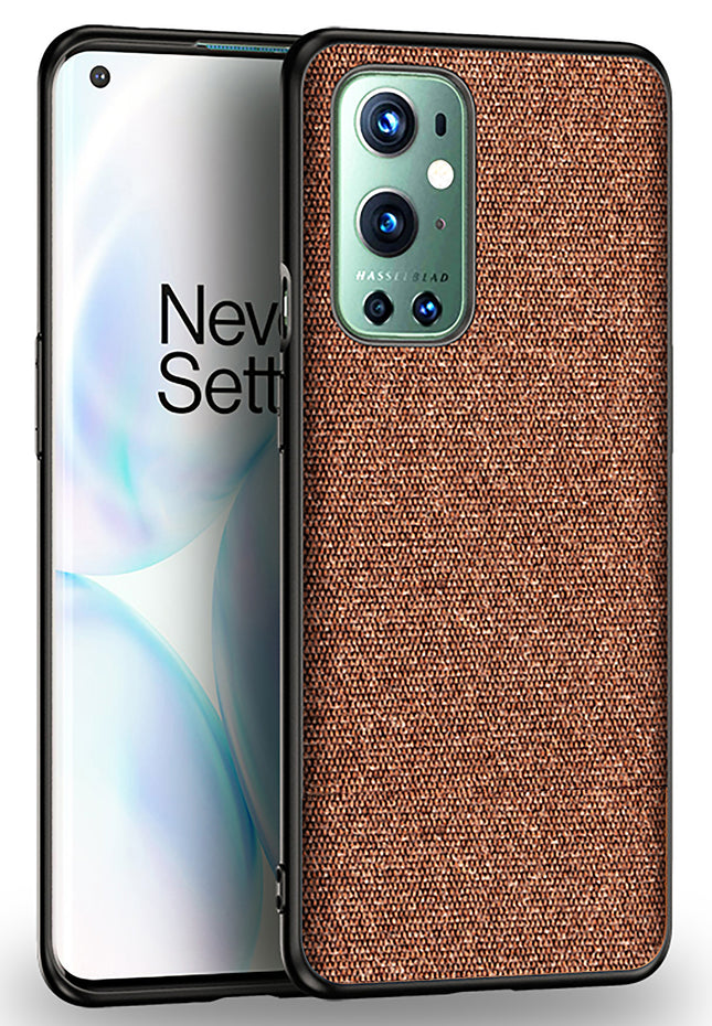 Soft Full Fabric Protective Shockproof Back Case Cover for OnePlus 9 Pro / One Plus 9 Pro (Full Brown)