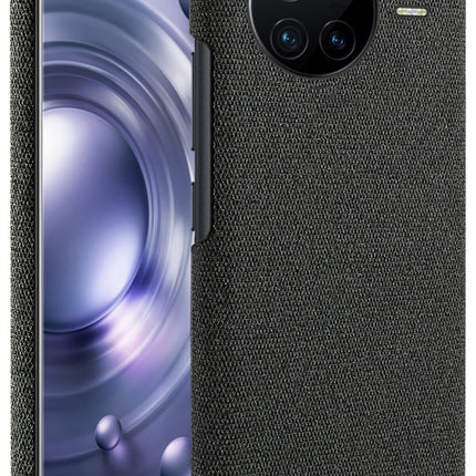 Mobizang Woven Soft Fabric Case for Vivo X80 (5G) Back Cover,  Shock Protection Slim Hard Anti Slip Back Cover (Black)