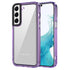 Mobizang Warrior Acrylic Clear Back Cover For Samsung Galaxy S21 FE | Slim Shockproof [Military Grade Protection] Hybrid Bumper Case (Purple Sides)