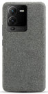 Mobizang Woven Soft Fabric Case for VIVO V25 PRO (5G) Back Cover, Shock Protection Slim Hard Anti Slip Back Cover (Grey)