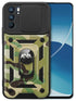 Tank Back Cover for Oppo Reno 6 (5G) , Inbuilt Ring + Slider Shockproof Lens Protection Case (Green)