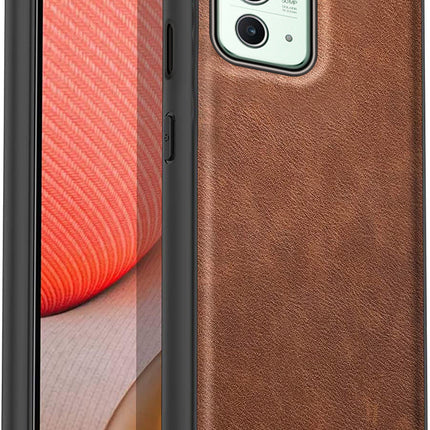 Tux Back Case for OnePlus 9RT / One Plus 9RT , Slim Leather Case with Soft Edge Shockproof Back Cover (Brown)