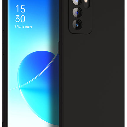 Matte Lens Protective Back Cover for Oppo Reno 6 Pro (5G) , Slim Silicone with Soft Lining Shockproof Flexible Full Body Bumper Case , Black