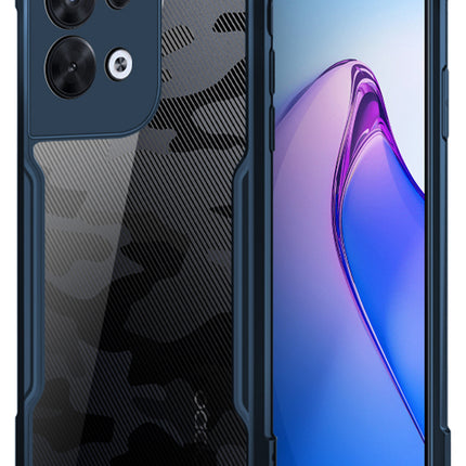 Mobizang Beetle Camouflage for Oppo Reno 8 Pro (5G) Back Case, [Military Grade Protection] Shock Proof Slim Hybrid Bumper Cover (Blue)