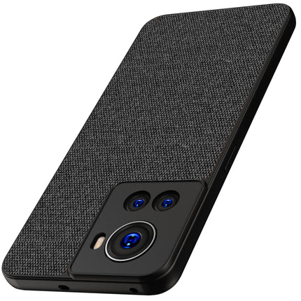 Soft Fabric Hybrid Protective Back Case Cover for Oneplus 10R (Black)