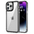 Mobizang Warrior Acrylic Clear Back Cover For Apple iPhone 15 Pro Max | Slim Shockproof [Military Grade Protection] Hybrid Bumper Case (Black Sides)