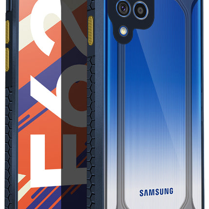 Unicorn for Samsung Galaxy F62 Clear Back Case, [Military Grade Protection] Shock Proof Slim Hybrid Bumper Cover (Blue)