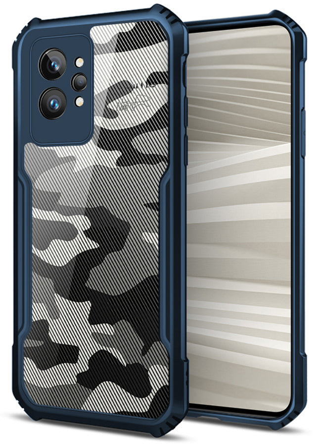 Beetle Camouflage for Realme GT 2 PRO Back Case, [Military Grade] Shockproof Slim Cover (Blue)